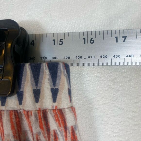 Lucy & Laurel Geo Design Orange, Cream and Blue Maxi Skirt Size Large - Picture 6 of 7